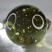 Natural Yellow Liuli Ball Display with Wooden Stand 892.01g 87.6 by 108.0mm - Huangs Jadeite and Jewelry Pte Ltd