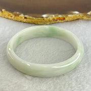Type A Faint Lavender Green Jadeite Bangle Internal Diameter 55.6mm 36.96g 12.4 by 6.4mm (Internal Lines) - Huangs Jadeite and Jewelry Pte Ltd