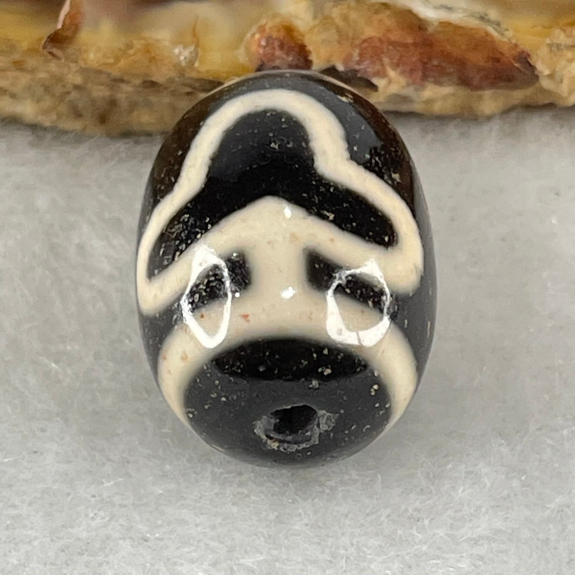 Natural Powerful Tibetan Old Oily Agate Double Bodhi Tree Dzi Bead Heavenly Master (Tian Zhu) 菩提树天珠 4.50g 17.6 by 13.1mm - Huangs Jadeite and Jewelry Pte Ltd
