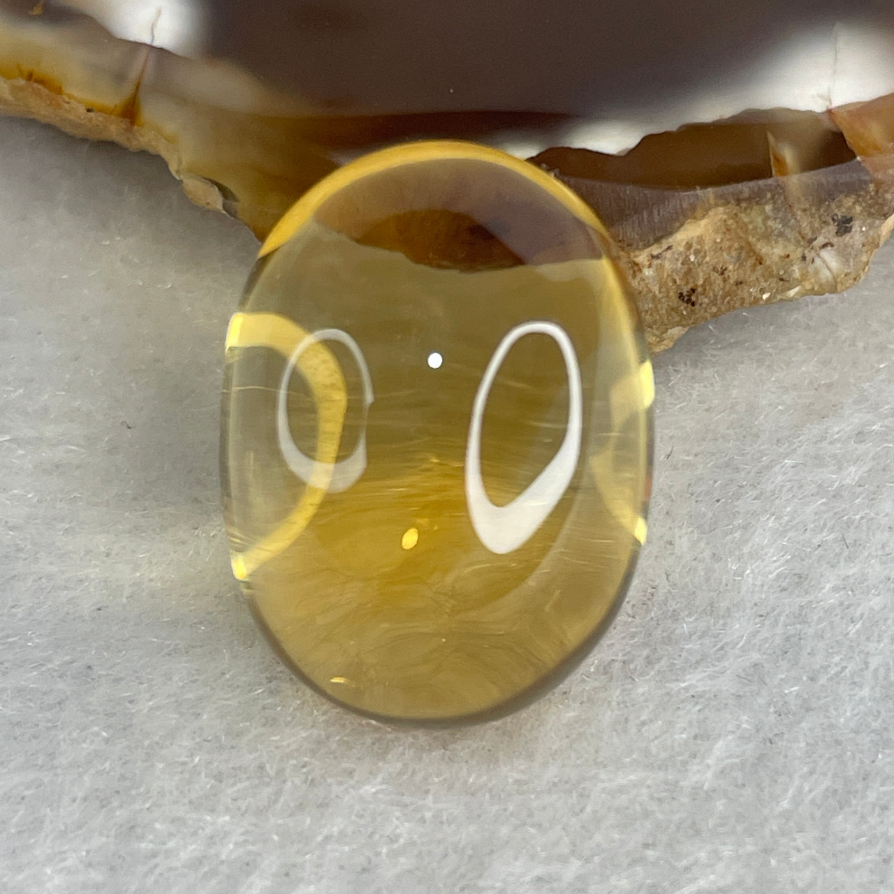 Certified Natural Yellow Citrine Loose Cabochon Stone | Colossal 27.26 Carat Investment Grade | Flawless 20.2x15.1x11.8mm Oval "Solar Fire" Ultra High-Dome Custom Jewelry Setting Gemstone