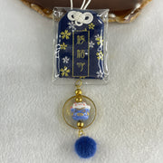 Porcelain Blue Fortune Cat Charm 13.62g 15.0 by 17.0 by 14.2mm - Huangs Jadeite and Jewelry Pte Ltd