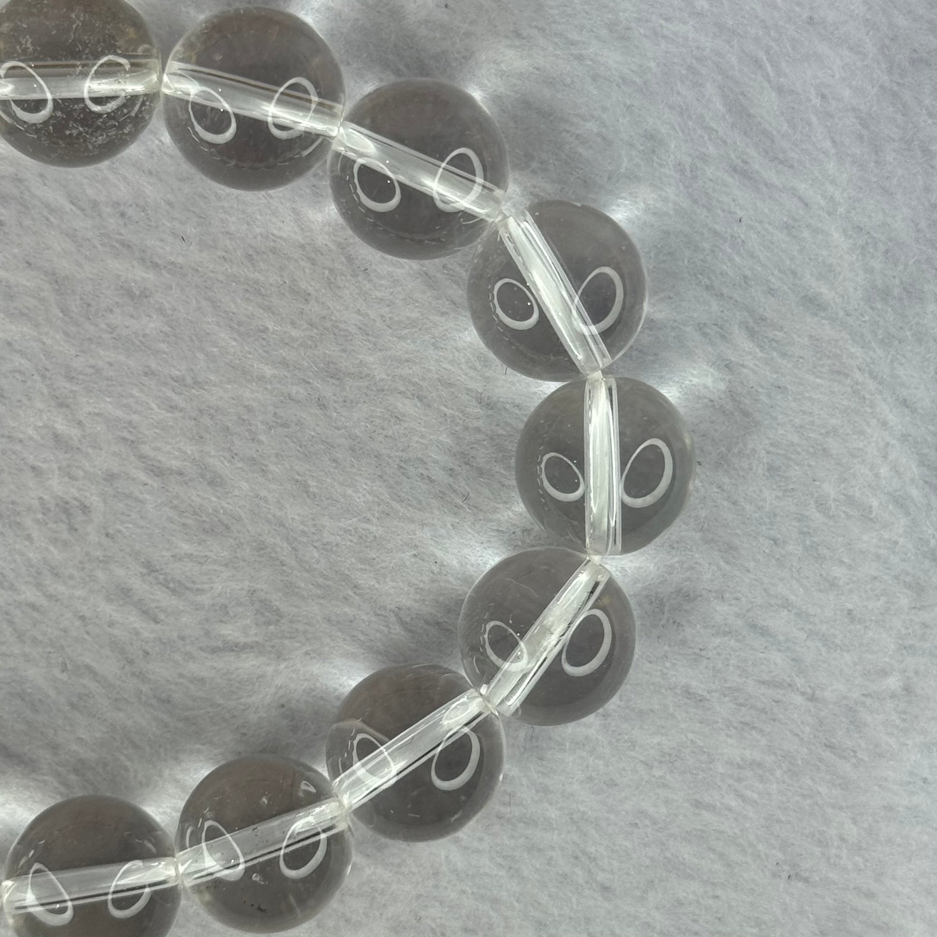 Natural Clear Quartz Beads Bracelet 天然白水晶手链 46.15g 17.5cm 12.9mm 16 Beads - Huangs Jadeite and Jewelry Pte Ltd