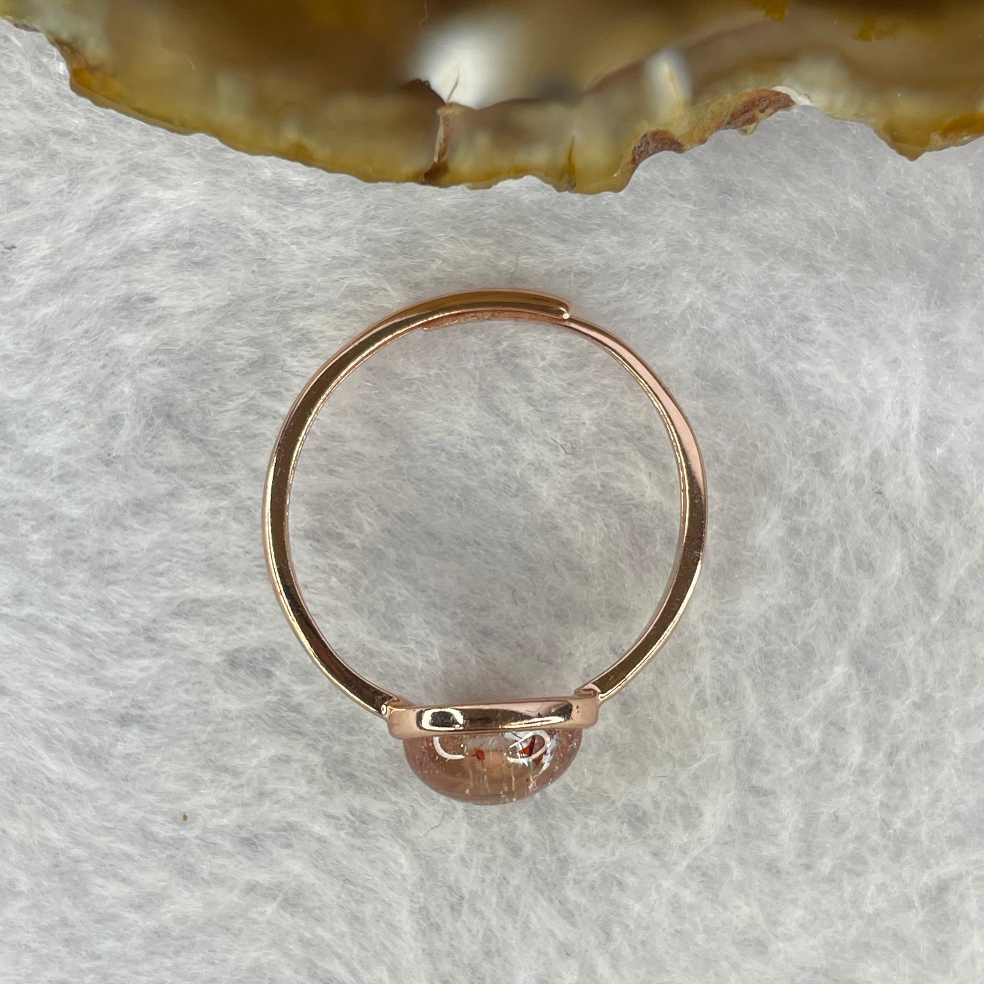 Above Average Grade Natural Super 7 Crystal in 925 Sliver Ring in Rose Rose Color (Adjustable Size) 天然超级七水晶 925 银戒指（可调节尺寸) 1.89g 8.3 by 8.3 by 4.3mm - Huangs Jadeite and Jewelry Pte Ltd