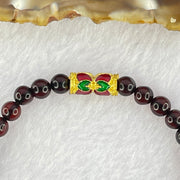 Natural Dark Blood Red Amber Beads Bracelet 天然血珀手链 3.89g 14.5cm 5.3mm 30 Beads - Huangs Jadeite and Jewelry Pte Ltd