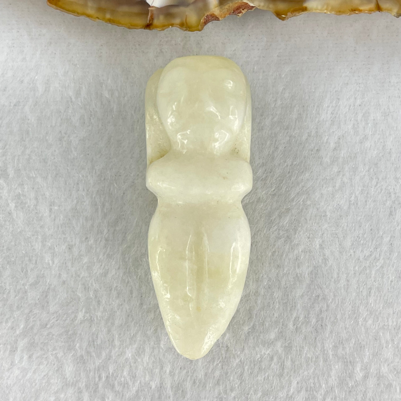 Natural White Nephrite Ancient Man Pendant 23.46g 47.6 by 17.6 by 18.5mm - Huangs Jadeite and Jewelry Pte Ltd