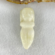 Natural White Nephrite Ancient Man Pendant 23.46g 47.6 by 17.6 by 18.5mm - Huangs Jadeite and Jewelry Pte Ltd