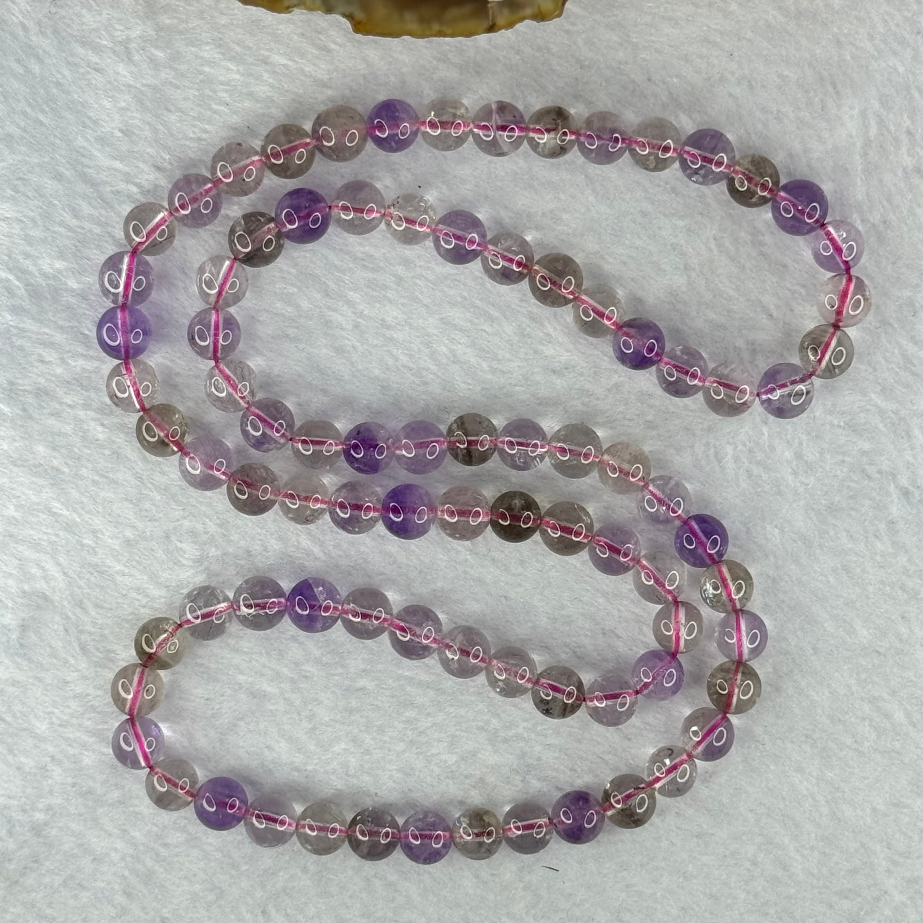 Average Grade Natural Super 7 Crystal Beads Necklace 天然超级七水晶珠项链 34.19g ...