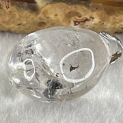 Natural Clear Quartz with Black Tourmaline Teardrop Charm with S925 Sliver Clasps in String Necklace 8.92g 24.4 by 17.9 by 14.5mm - Huangs Jadeite and Jewelry Pte Ltd