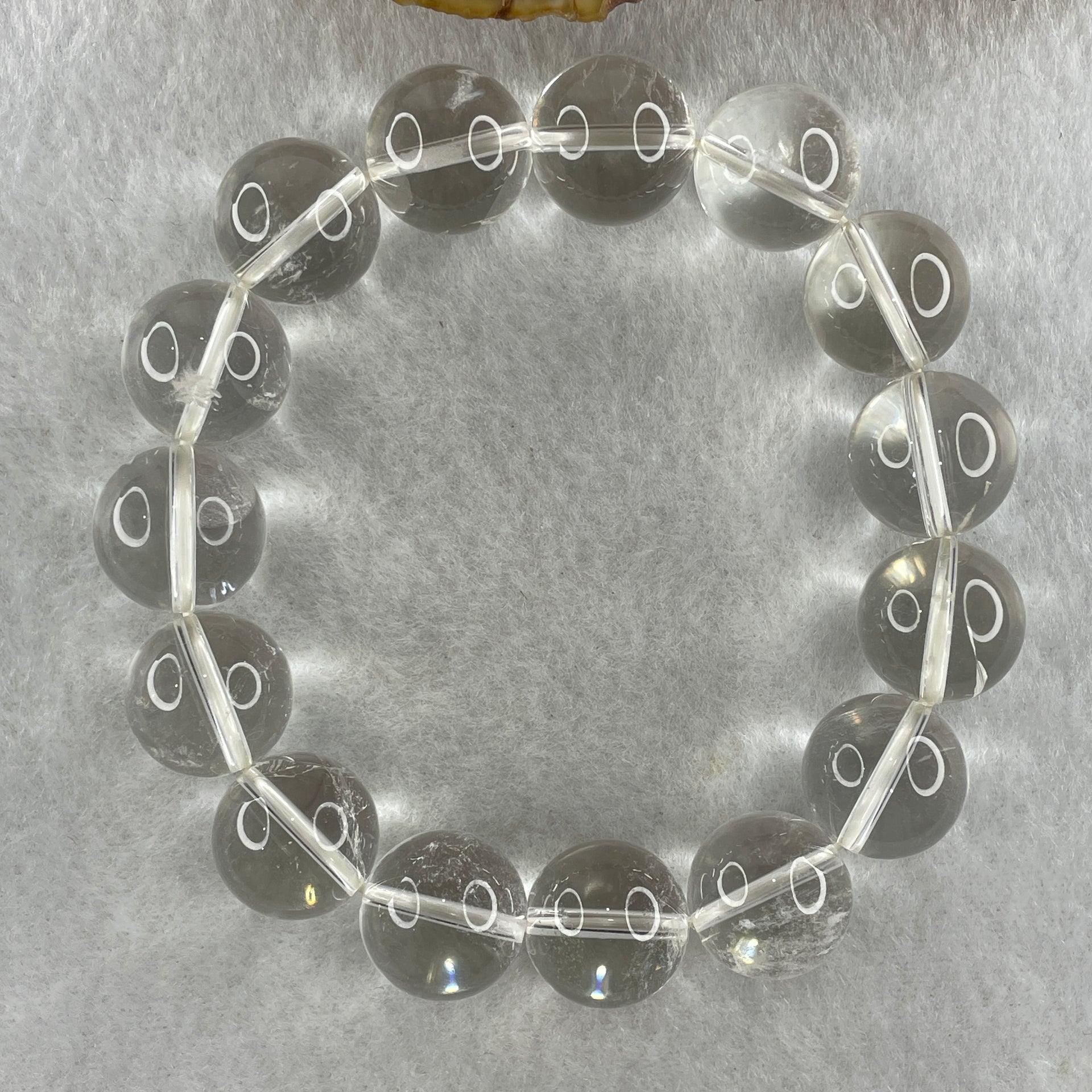 Natural Clear Quartz Beads Bracelet 60.96g 16cm 14.4mm 15 Beads - Huangs Jadeite and Jewelry Pte Ltd