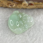 Certified Natural Type A Light Green Jadeite Milo Laughing Buddha Pendant 4.47g 21.7 by 23.3 by 6.0mm - Huangs Jadeite and Jewelry Pte Ltd