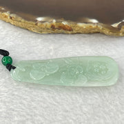 Type A Semi Icy Green Jadeite Flowers Pendent 18.53g 58.4 by 24.3 by 5.2mm - Huangs Jadeite and Jewelry Pte Ltd