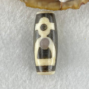 Natural Powerful Tibetan Old Oily Agate Double Cai Shen Dzi Bead Heavenly Master (Tian Zhu) 双财神长天珠 5.67g 28.8 by 11.4mm - Huangs Jadeite and Jewelry Pte Ltd