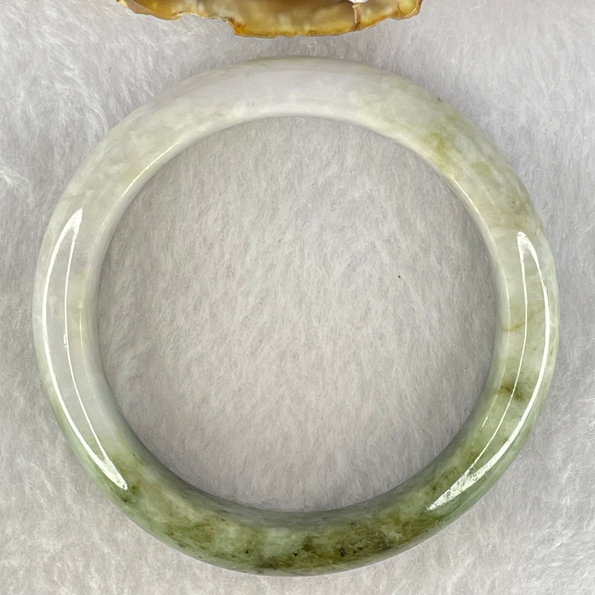 Type A Lavender Green and Moss Green Jadeite Bangle Internal Diameter 54.9mm 53.16g 12.9 by 8.7mm (Internal Lines) - Huangs Jadeite and Jewelry Pte Ltd