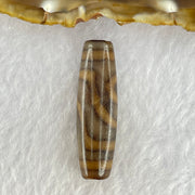 Natural Powerful Tibetan Old Oily Agate 2 Eyes Dzi Bead Heavenly Master (Tian Zhu) 二眼天诛 7.94g 38.9 by 11.6mm - Huangs Jadeite and Jewelry Pte Ltd