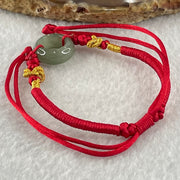 Type A Blueish Green Jadeite Ping An Kou String Bracelet 2.85g 14.8 by 6.1mm - Huangs Jadeite and Jewelry Pte Ltd