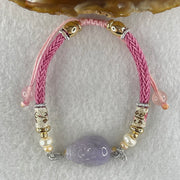 Type A Lavender Jadeite Male Pixiu Charm in String Bracelet 7.02g 17.2 by 12.4 by 7.5mm - Huangs Jadeite and Jewelry Pte Ltd