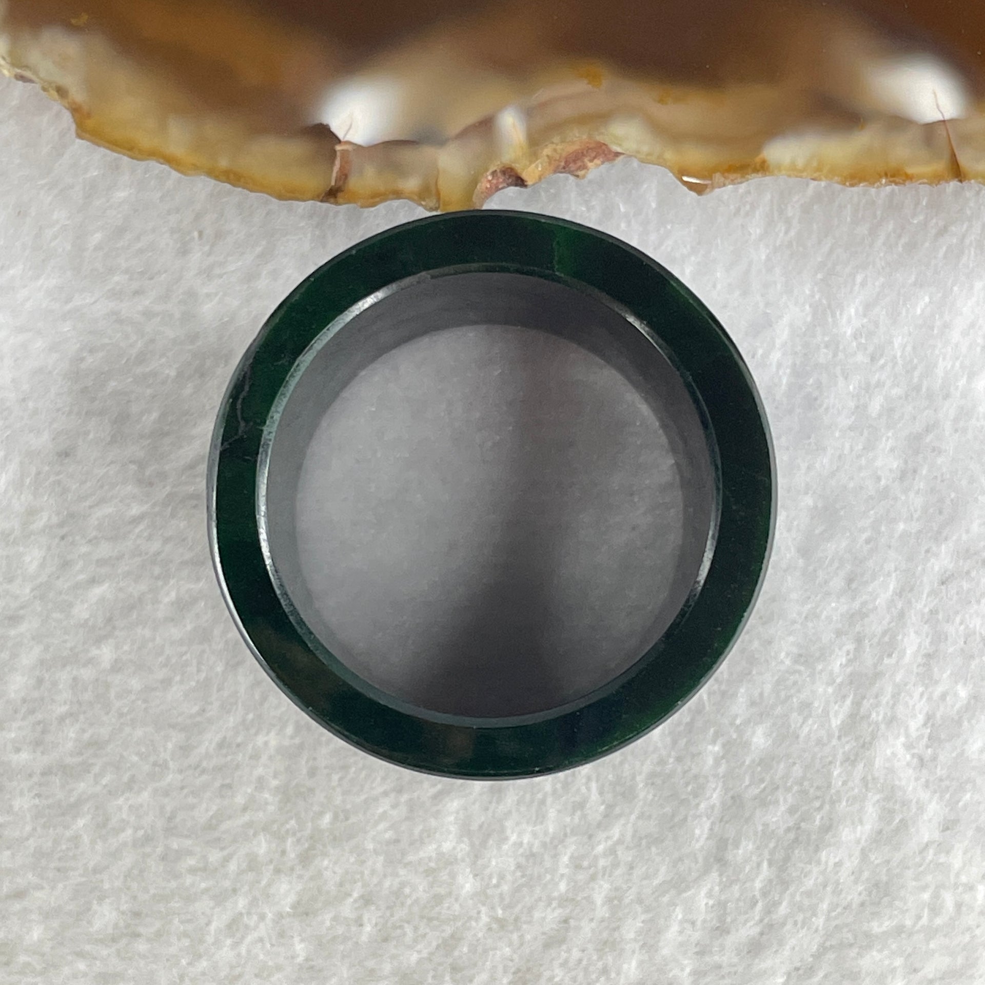 Rare Type A Old Mine Full Spicy Green Jade Jadeite Dragon Ring 17.59g US 14.75 HK 33.5 Inner Diameter 23.7mm Thickness 21.6 by 3.4 - Huangs Jadeite and Jewelry Pte Ltd