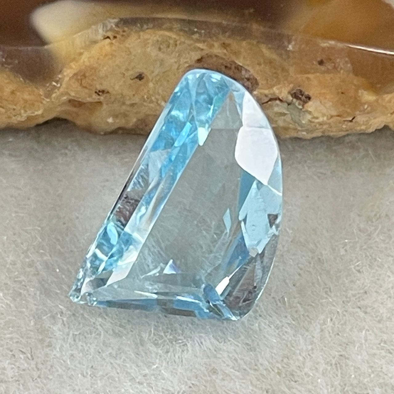 Natural Sky Blue Topaz Trillion Shape 4.60ct 13.0 by 8.0 by 5.2mm - Huangs Jadeite and Jewelry Pte Ltd
