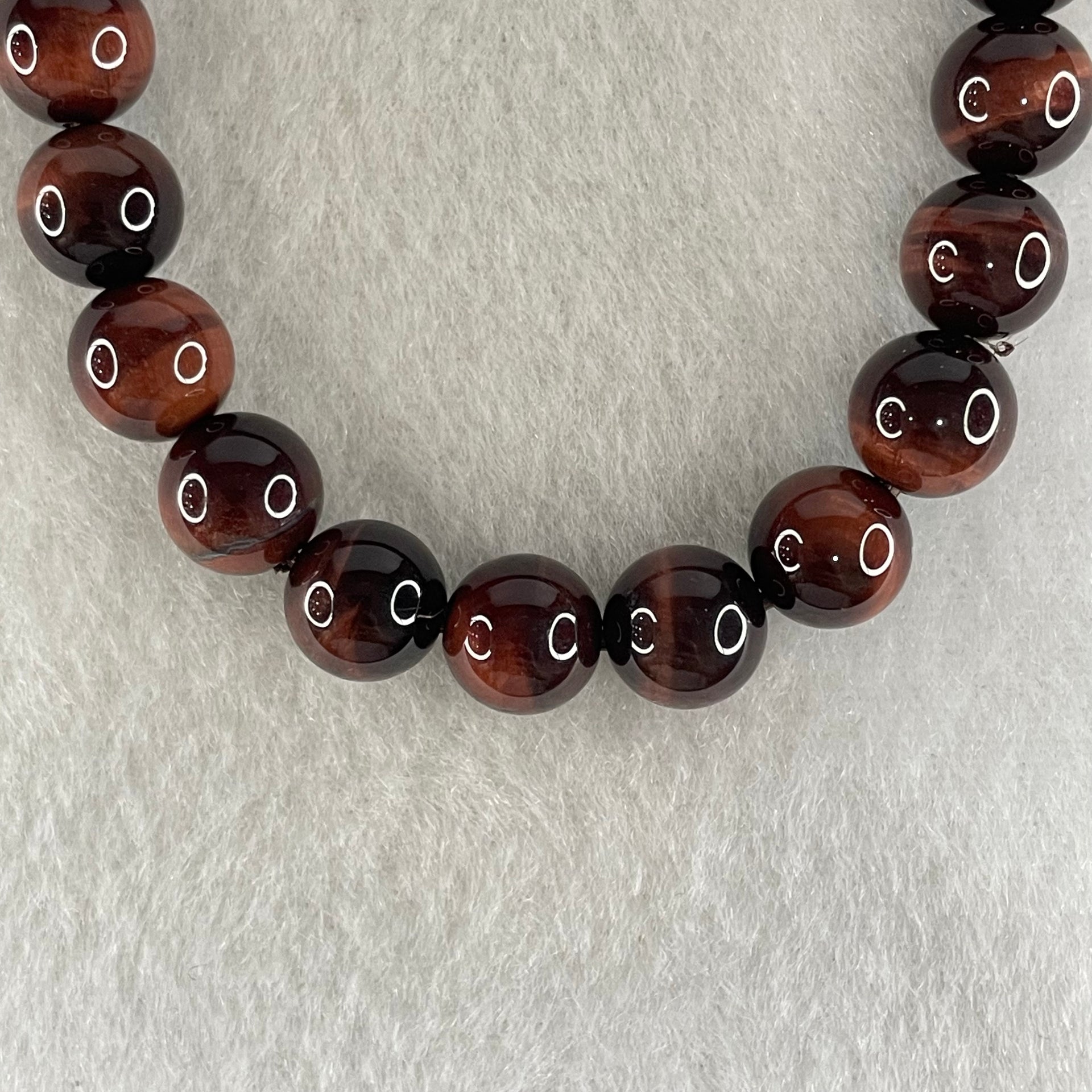 Natural Red Tiger's Eye Quartz Beads Bracelet 19.58g 16cm 8.5mm 23 Beads - Huangs Jadeite and Jewelry Pte Ltd