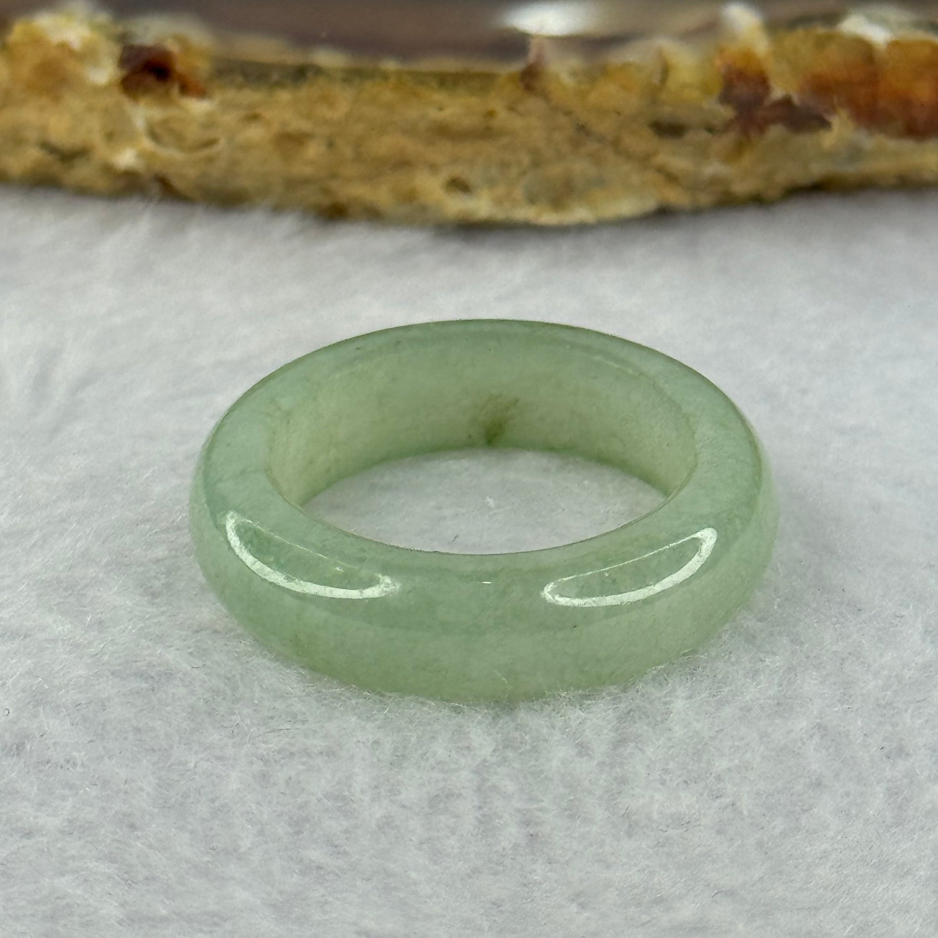Type A Green Jadeite Ring 4.12g 6.0 by 3.7mm US7.25 HK16 - Huangs Jadeite and Jewelry Pte Ltd