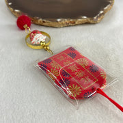 Porcelain Red Fortune Cat Health Care Charm 13.31g 15.1 by 17.5 by 14.1mm - Huangs Jadeite and Jewelry Pte Ltd