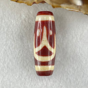 Natural Powerful Tibetan Old Oily Red White Agate One Eye Fire Sign Dzi Bead Heavenly Master (Tian Zhu) 一眼火天珠 10.70g 37.4 by 13.4mm - Huangs Jadeite and Jewelry Pte Ltd