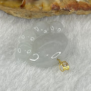 Natural Type A Light Lavender Light Green Jadeite Paw Pendant in 18K Yellow Gold Clasp 2.37g 17.8 by 14.7 by 4.5mm - Huangs Jadeite and Jewelry Pte Ltd