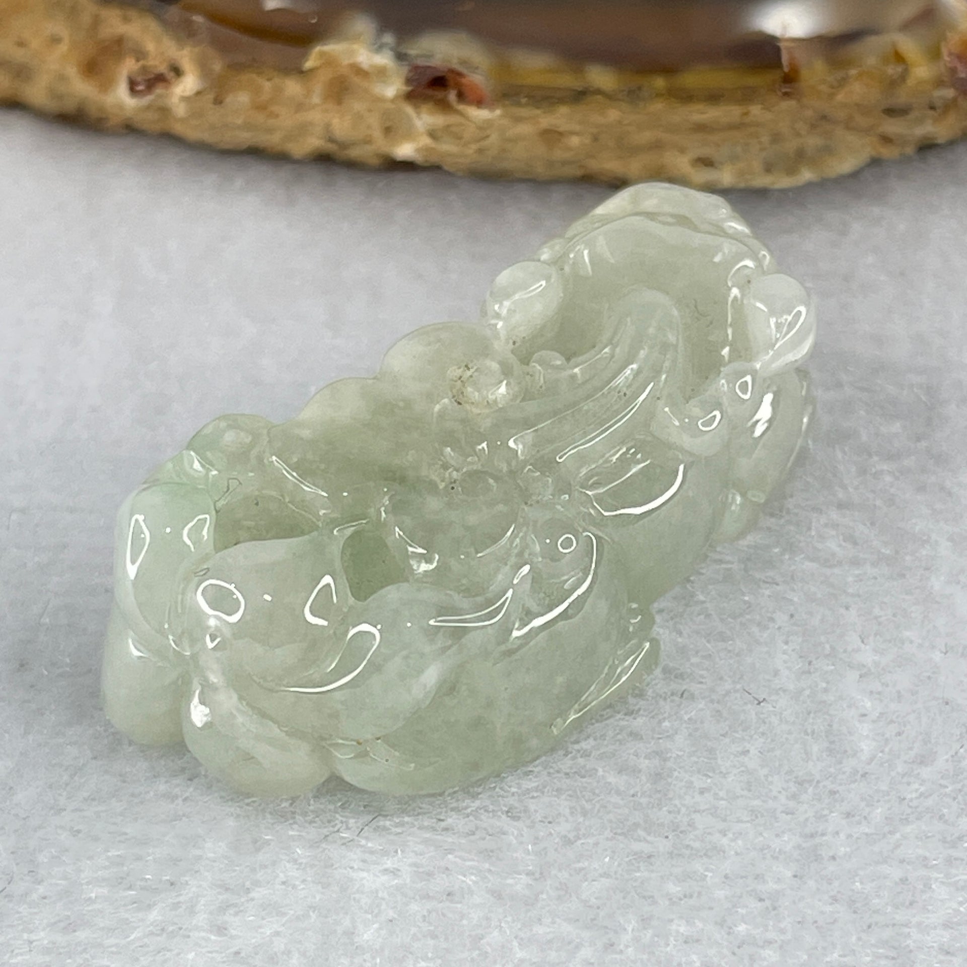 Special Natural Type A Light Green Jadeite Male Pixiu Pendant 20.74g 40.7 by 19.9 by 12.4mm - Huangs Jadeite and Jewelry Pte Ltd