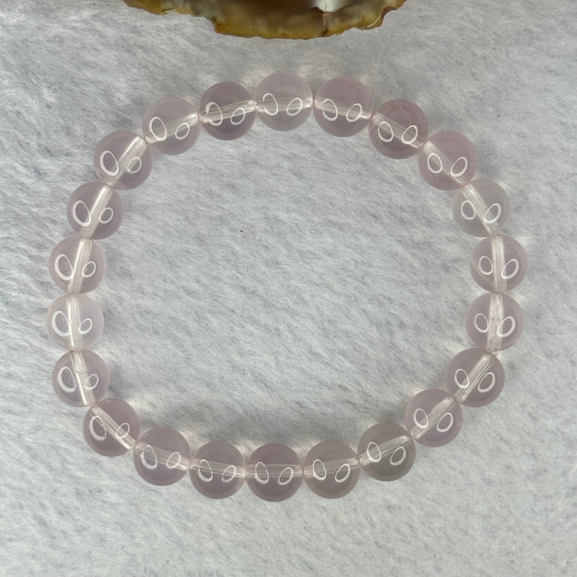 Natural Rose Quartz Beads Bracelet 天然玫瑰石英珠手链 22.49g 17cm 9.1mm 22 Beads - Huangs Jadeite and Jewelry Pte Ltd