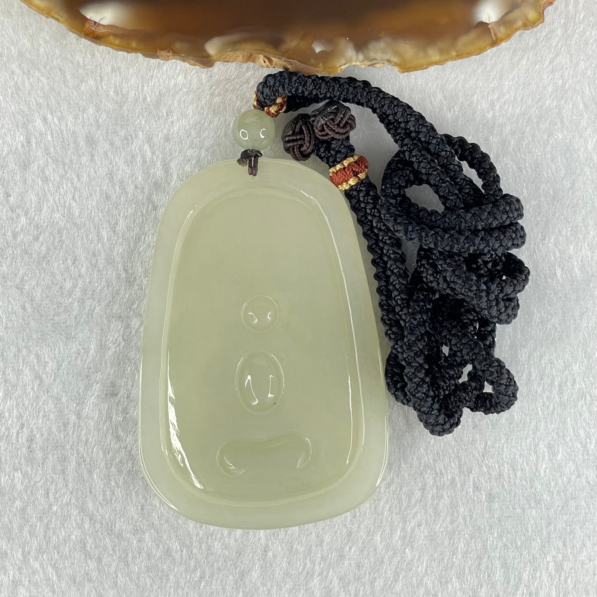 Type A Semi Icy Light Green Jadeite Buddha with 9 Dragons Pendant 27.39g 57.6 by 39.0 by 6.4mm - Huangs Jadeite and Jewelry Pte Ltd