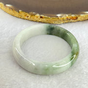 Type A Faint Lavender and Moss Green Jadeite Oval Bangle Internal Diameter 55.2mm 38.79g 11.6 by 8.7mm (Slight Fine Internal Lines) - Huangs Jadeite and Jewelry Pte Ltd
