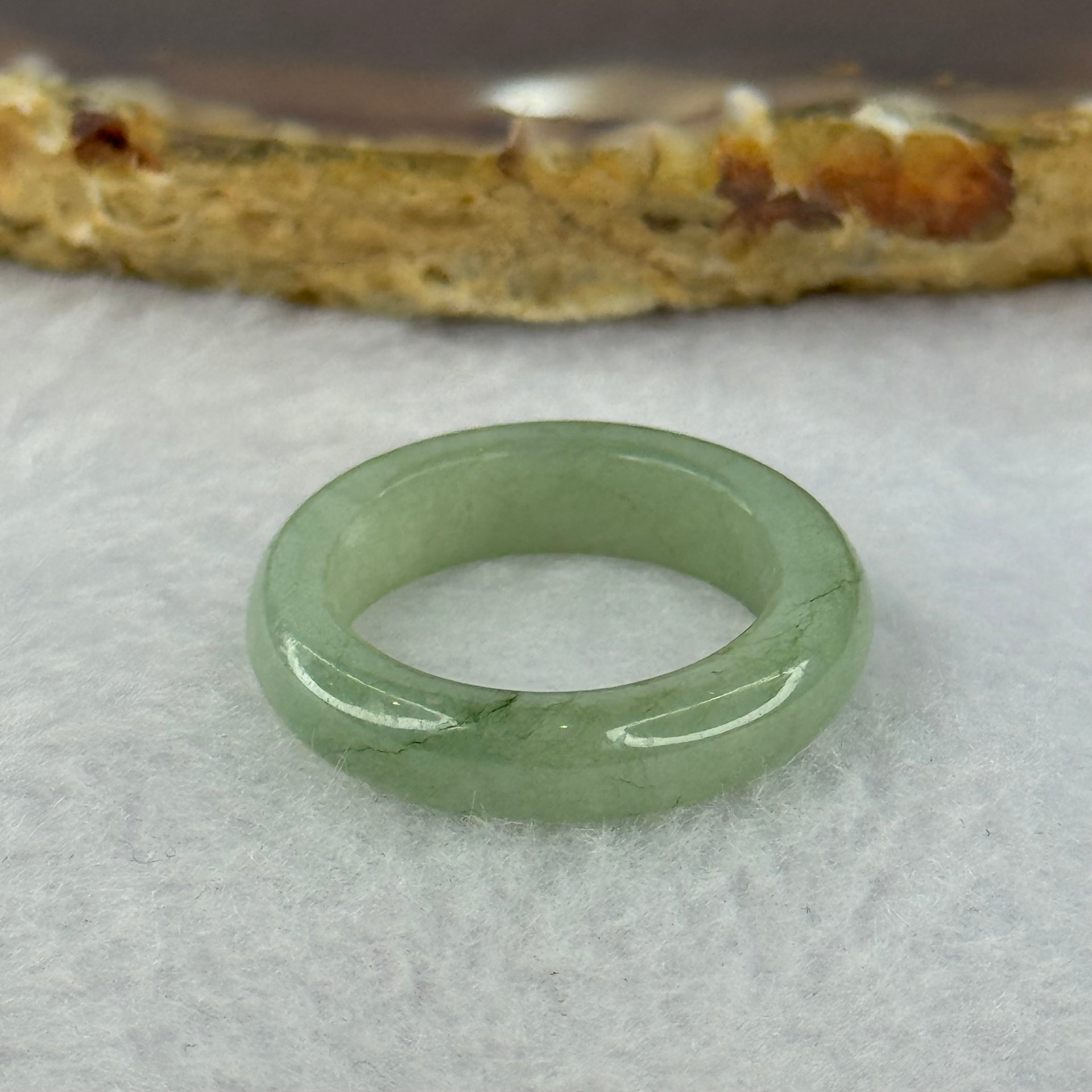 Type A Green Jadeite Ring 3.49g 5.5 by 3.8mm US7.25 HK15.5 (Internal Line) - Huangs Jadeite and Jewelry Pte Ltd