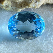 Natural Sky Blue Topaz Oval Shape 11.63ct 14.5 by 11.3 by 8.4mm - Huangs Jadeite and Jewelry Pte Ltd