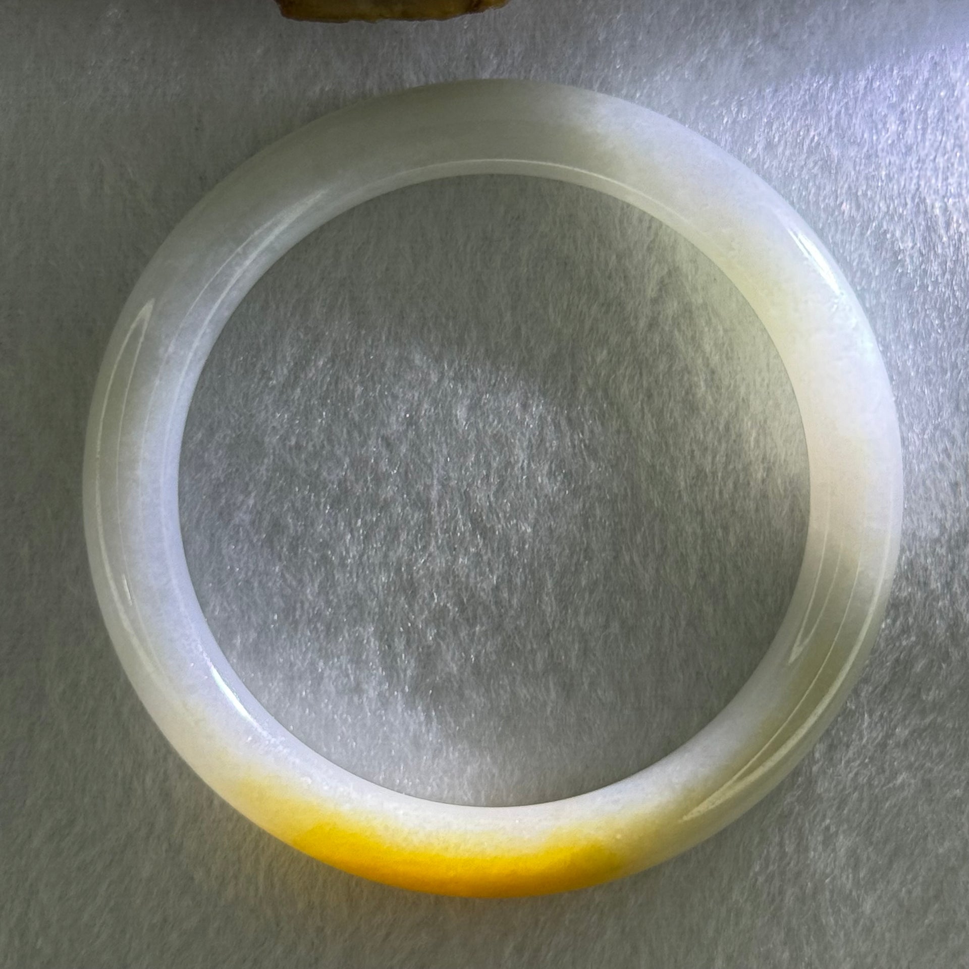 Type A Faint Green Lavender with Yellow Jadeite Bangle Internal Diameter 54.6mm 34.4580g 8.2 by 8.2mm (Very Slight Internal Line) - Huangs Jadeite and Jewelry Pte Ltd