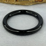 Type A Black Grey Wuji Jadeite Baby Bangle 16.18g Internal Diameter 40.1mm 6.5 by 6.4mm - Huangs Jadeite and Jewelry Pte Ltd