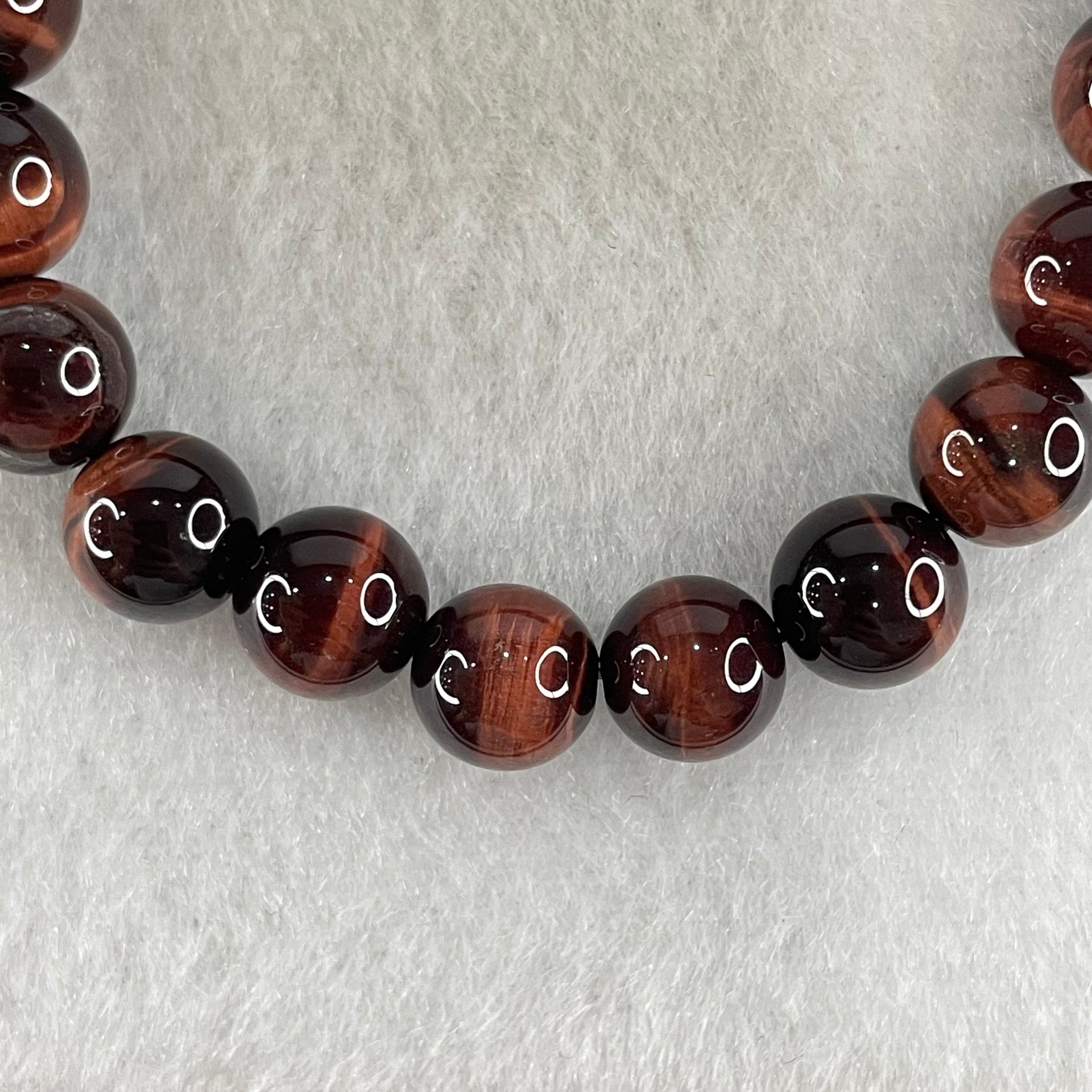 Natural Red Tiger's Eye Quartz Beads Bracelet 17.38g 15cm 8.3mm 23 Beads - Huangs Jadeite and Jewelry Pte Ltd