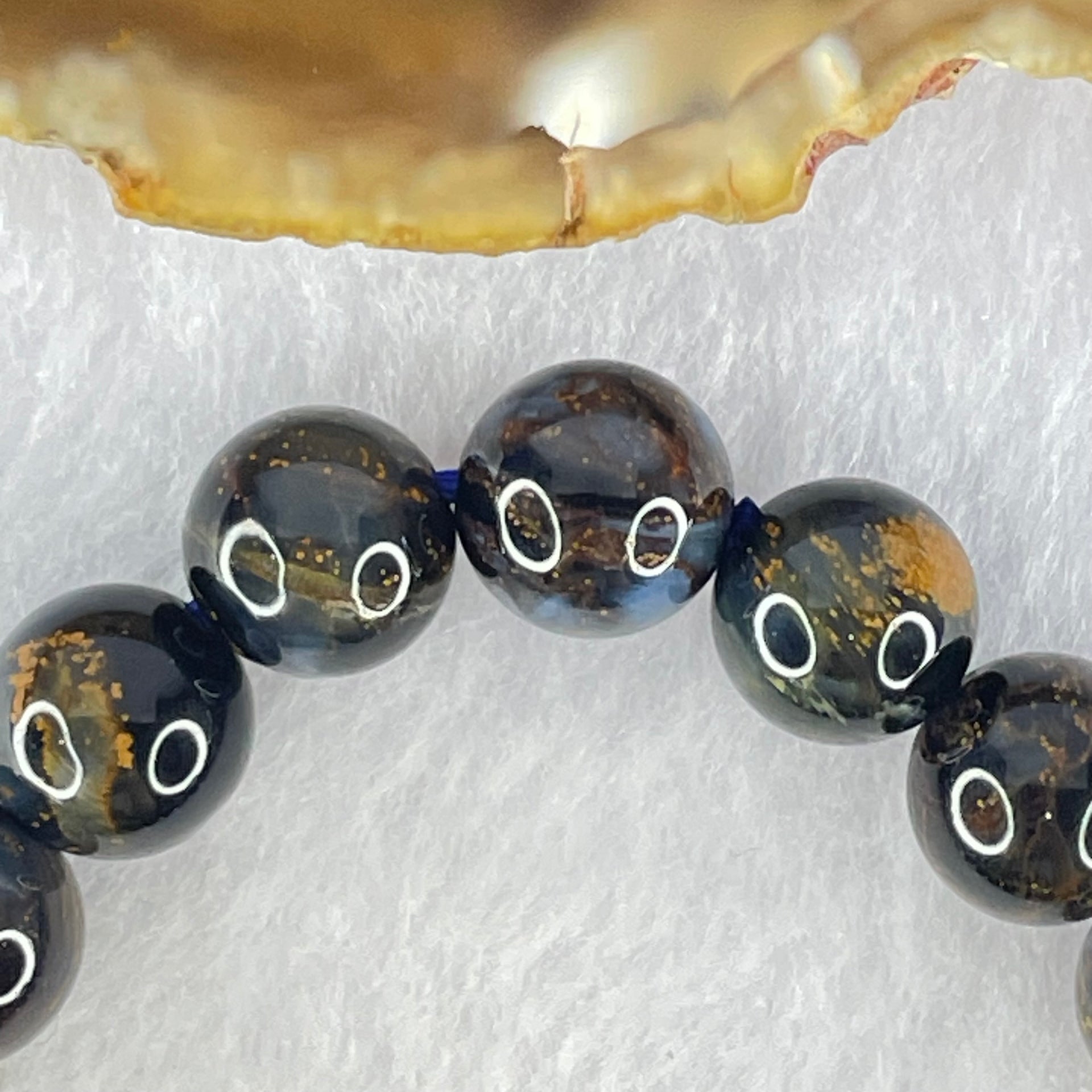 Good Grade Natural Petersite Beads Bracelet 27.55g 16cm 10.3mm 19 Beads - Huangs Jadeite and Jewelry Pte Ltd
