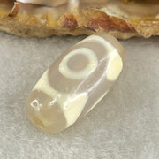 Natural Powerful Tibetan Old Oily Agate 3 Eyes Dzi Bead Heavenly Master (Tian Zhu) 三眼天诛 3.04g 20.0 by 10.2mm - Huangs Jadeite and Jewelry Pte Ltd