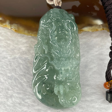 Type A Semi Icy Dragon Pendant 32.45g 56.6 by 28.0 by 12.4mm - Huangs Jadeite and Jewelry Pte Ltd
