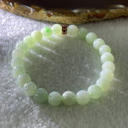 Type A Natural Light Apple Green Jadeite Beads Bracelet 18.06g 15cm 7.8mm 24 Beads - Huangs Jadeite and Jewelry Pte Ltd