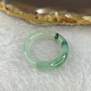 Type A Semi Icy Green and Dark Green Piao Hua Jadeite Ring 3.65g 5.7 by 3.9mm  US 6.5 / HK 14 (Very Slight Internal Line) - Huangs Jadeite and Jewelry Pte Ltd