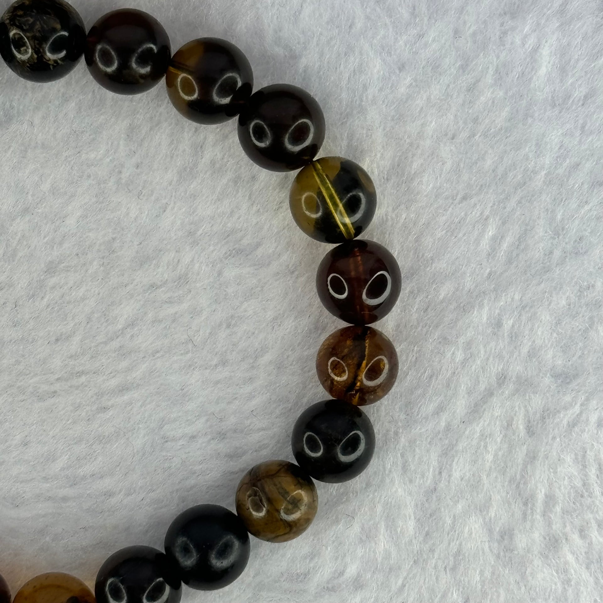 Natural Mixed Amber Beads Bracelet 7.82g 15.5cm 8.7mm 22 Beads - Huangs Jadeite and Jewelry Pte Ltd