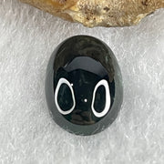 Type A Translucent Black Omphacite Jadeite Oval Cabouchon Stone For Setting 0.85g 12.3 by 8.3 by 4.1mm - Huangs Jadeite and Jewelry Pte Ltd