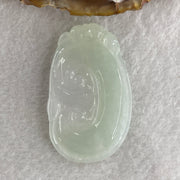 Natural Type A Semi Icy Light Green with Lavender Jadeite Pixiu on Ruyi Pendant 15.78g 47.9 by 29.3 by 6.0mm - Huangs Jadeite and Jewelry Pte Ltd