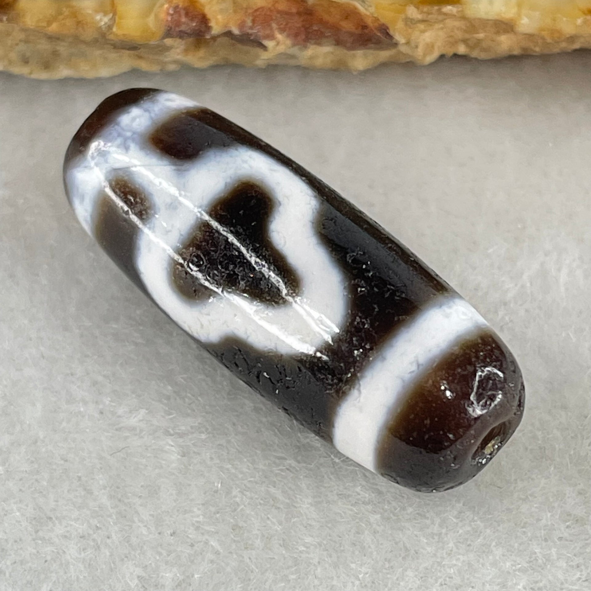 Natural Powerful Tibetan Old Oily Double Bodhi Tree Dzi Bead Heavenly Master (Tian Zhu) 菩提树天珠 5.45g 28.9 by 11.0mm - Huangs Jadeite and Jewelry Pte Ltd