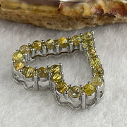 Natural Golden Rutilated Quartz Heart Shape Pendant in S925 Sliver 3.36g 2.5 by 1.5mm - Huangs Jadeite and Jewelry Pte Ltd