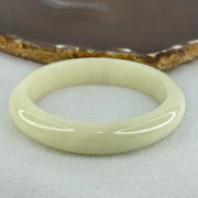 Type A Light Green Jadeite Bangle Internal Diameter 57.5mm 57.45g 12.8 by 8.4mm (Very Slight External Rough) - Huangs Jadeite and Jewelry Pte Ltd