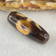 Natural Powerful Tibetan Old Oily Agate Patina Guiren Tairen Human Dzi Bead Totem Amulet Heavenly Master (Tian Zhu) 贵人天诛 4.55g 28.1 by 9.1mm - Huangs Jadeite and Jewelry Pte Ltd