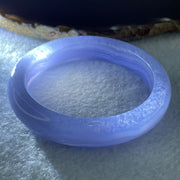 Natural Blue Lace Agate Bangle 47.87g Internal Diameter 57.2mm 13.2 by 8.4mm (Perfect) - Huangs Jadeite and Jewelry Pte Ltd