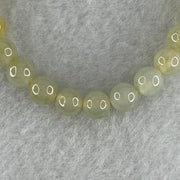 High Grade Natural Type A Semi Icy Light Yellow Jadeite  Beads Bracelet 15.20g 15.5cm 7.2mm 27 Beads - Huangs Jadeite and Jewelry Pte Ltd